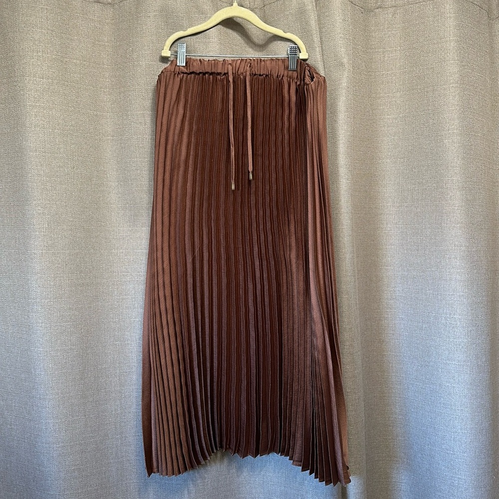 Scotch & Soda Brown Pleated Maxi Skirt